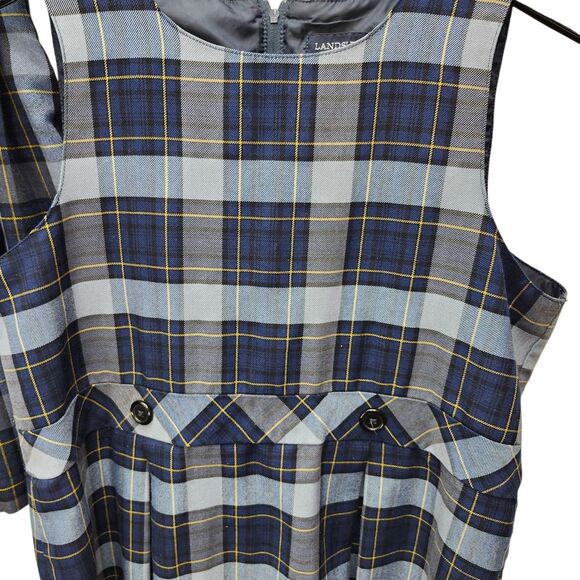 Lands End Youth Girls School Uniform Jumper 16+ and Skirt 16 Blue Yellow Plaid - Picture 4 of 16